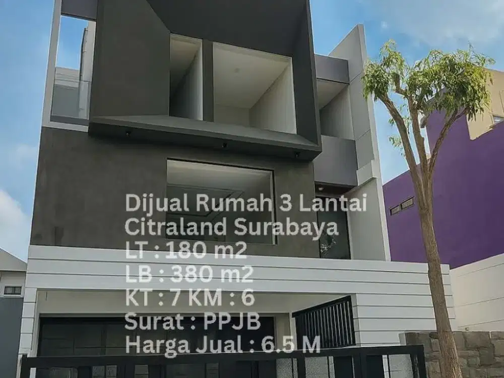 DIJUAL RUMAH BARU 3 LANTAI CITRALAND SURABAYA BARAT Area Eastwood Greenwood Woodland Taman Puspa Raya Diamond Hill Waterfront