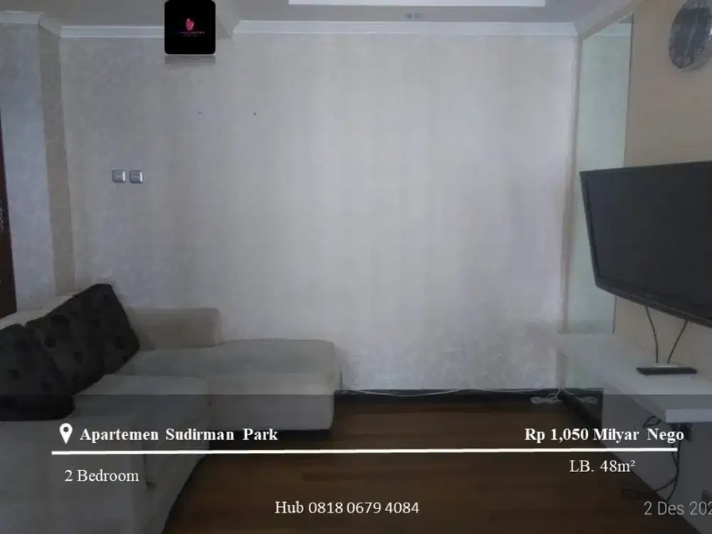 Dijual Apartement Sudirman Park Mid Floor 2BR Full Furnished