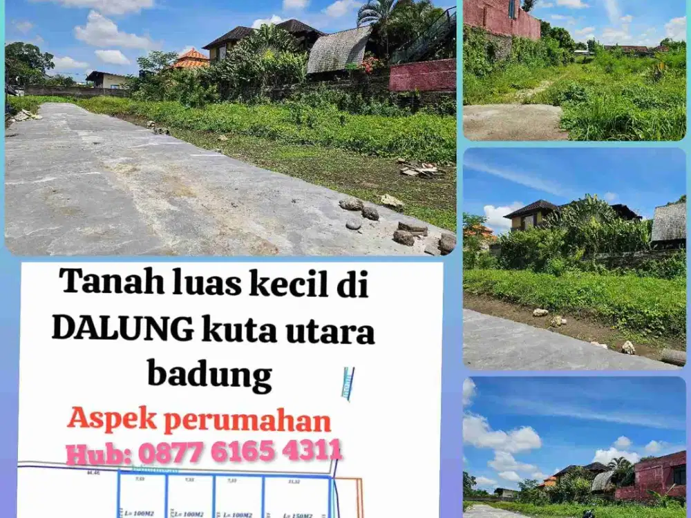 Tanah 100m2 di Dalung dekat kantor desa