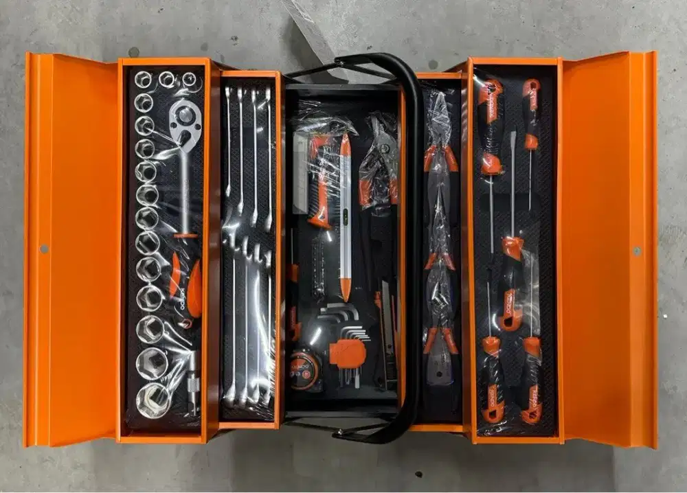 Toolbox 88pcs perkakas kunci pas obeng tang mekanik