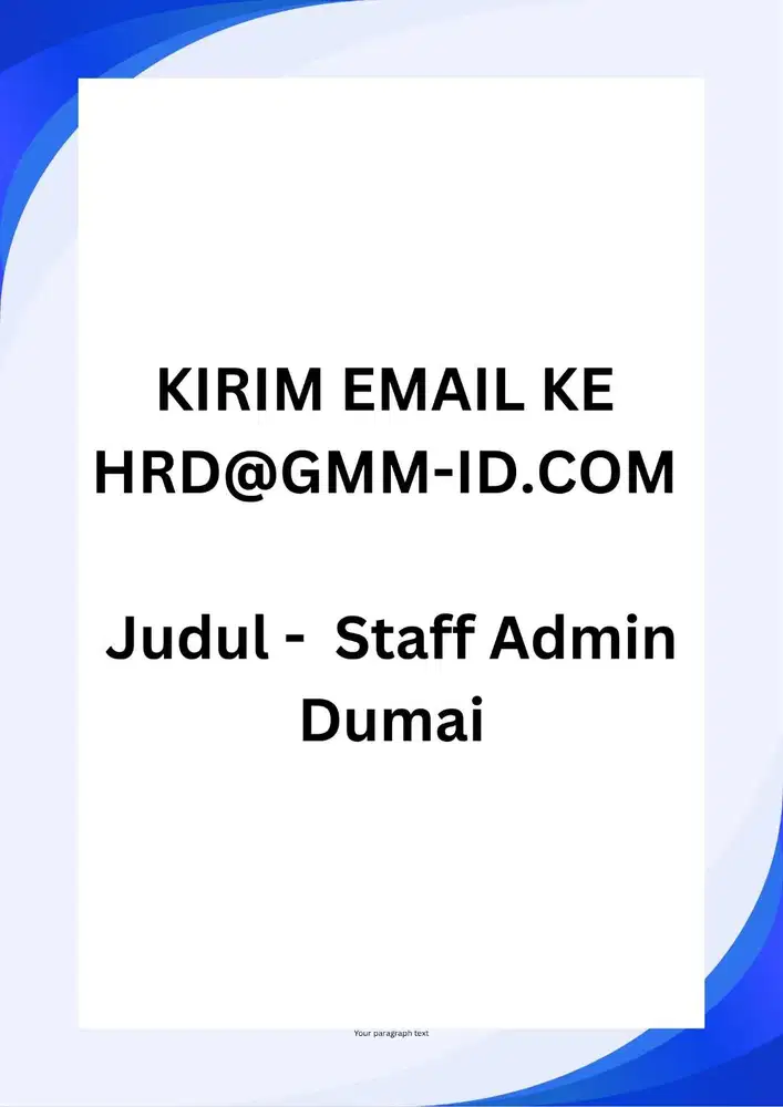 Staff Admin Operasional - Dumai