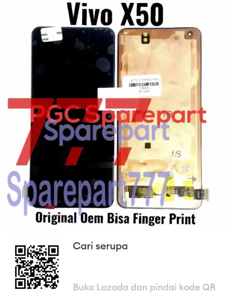 Cari lcd vivo x50 4g yang bisa fingerprint,, mulus tanpa lbergaris