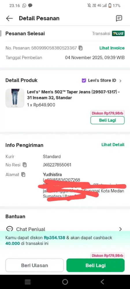 Celana jeans levis 502 cutting slim taper