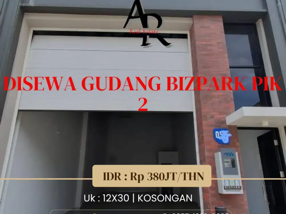 Disewakan cepat Gudang Bizpark pik 2 posisi hoek
