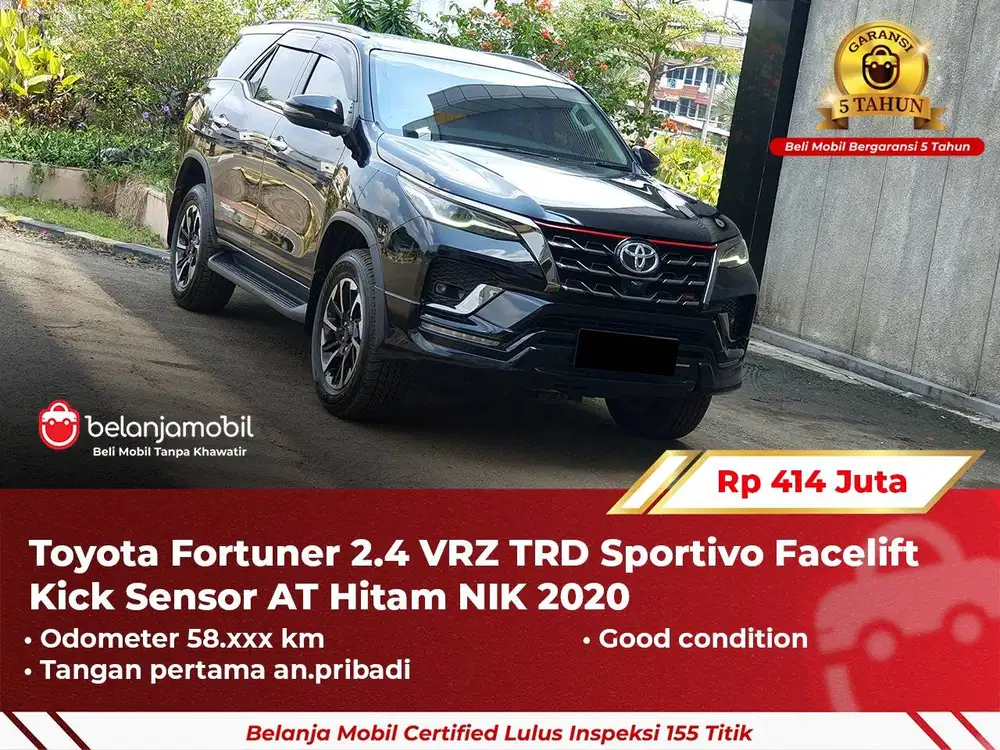 [ GARANSI 5TH ] Toyota Fortuner 2.4 VRZ TRD Sportivo Diesel 2020 2021