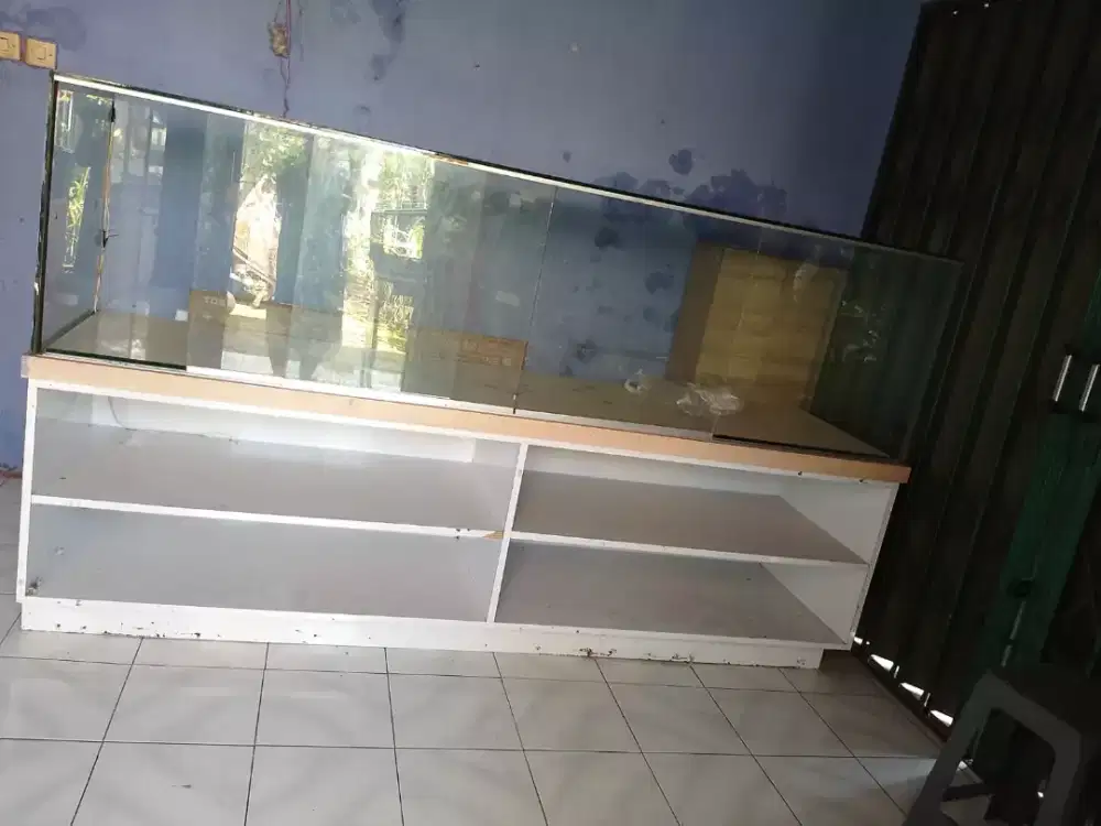 Meja etalase kaca Roti / donut + wastafel