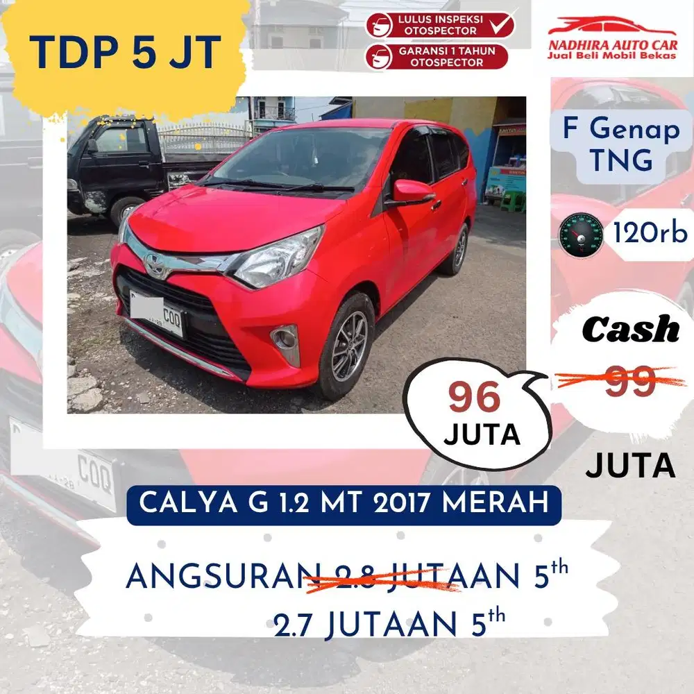 Promo TDP 5 Juta Calya G 1.2 MT 2017 Merah