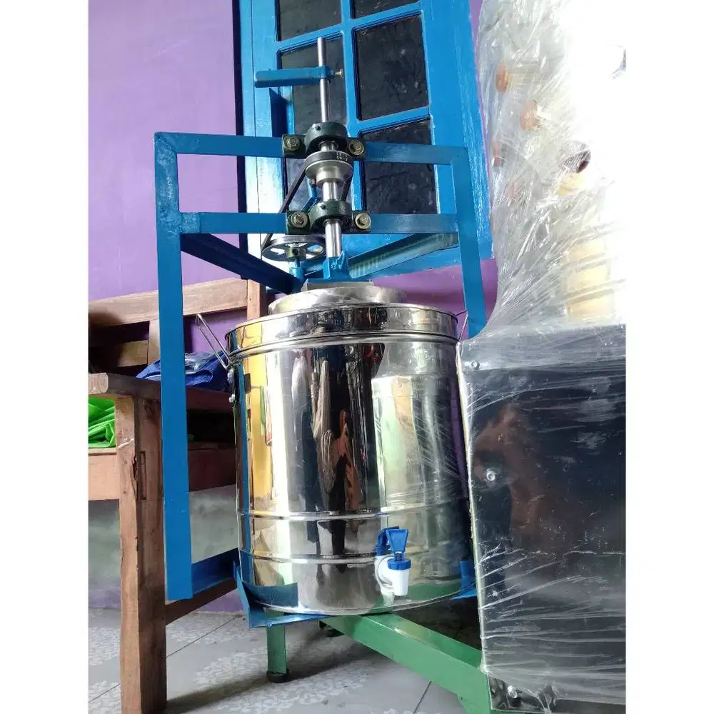 Alat Pengaduk Es Puter Manual Stainless Steel — Kapasitas 10 Liter & 1