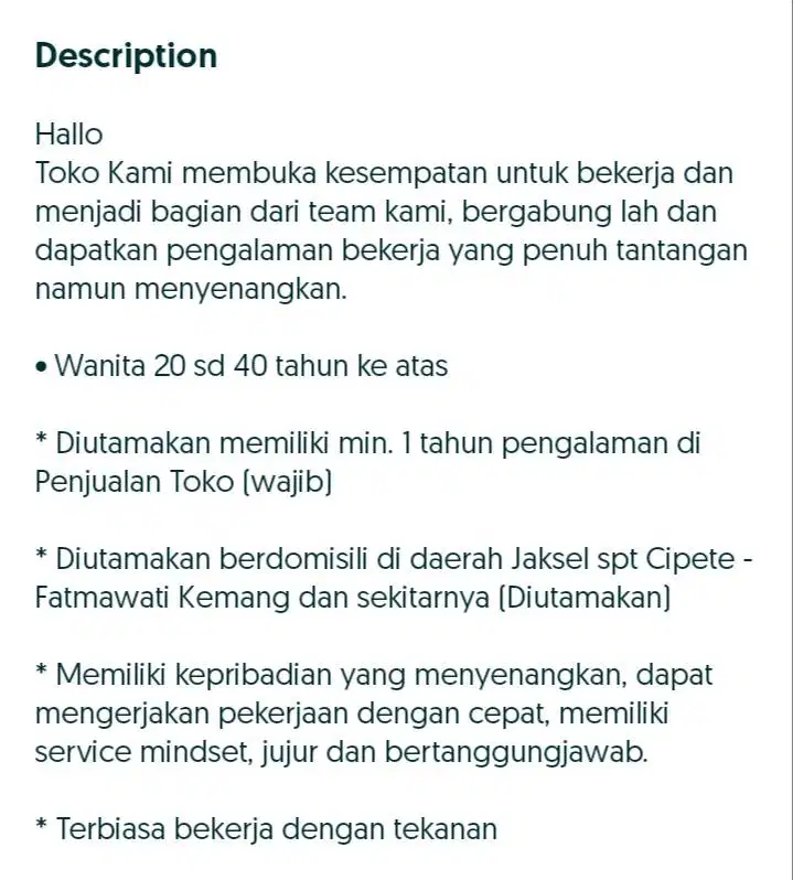 Lowongan kerja marketing