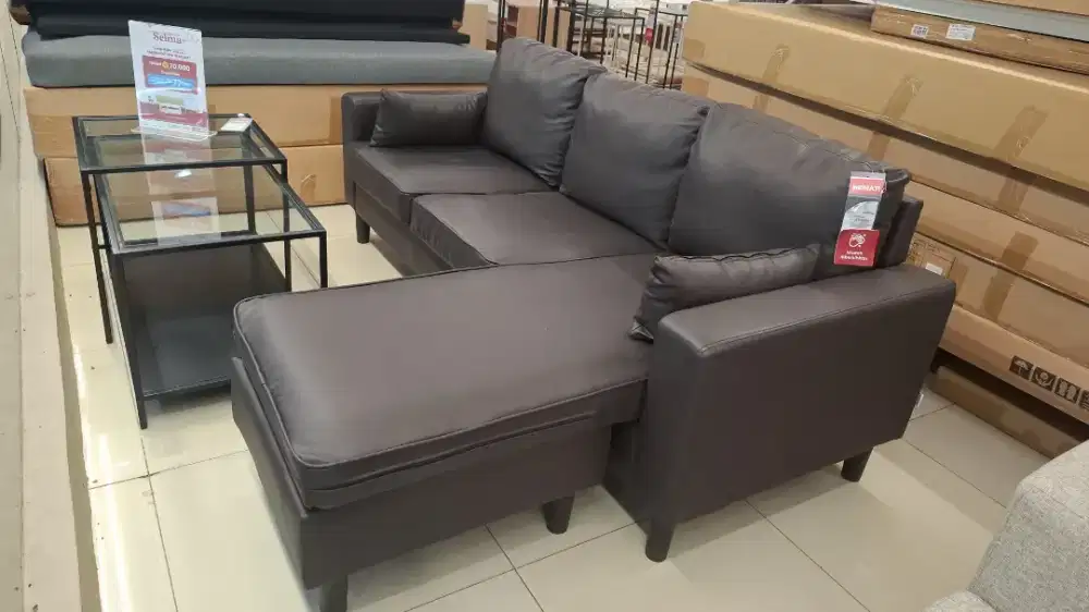SOFA L KULIT 3JT GRATIS KIRIM
