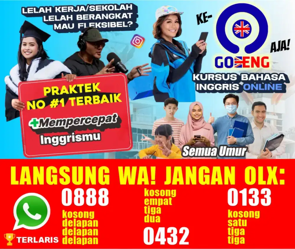 KURSUS BAHASA INGGRIS / TOEFL IELTS TRANSLATOR DOK / LES PRIVAT BIMBEL