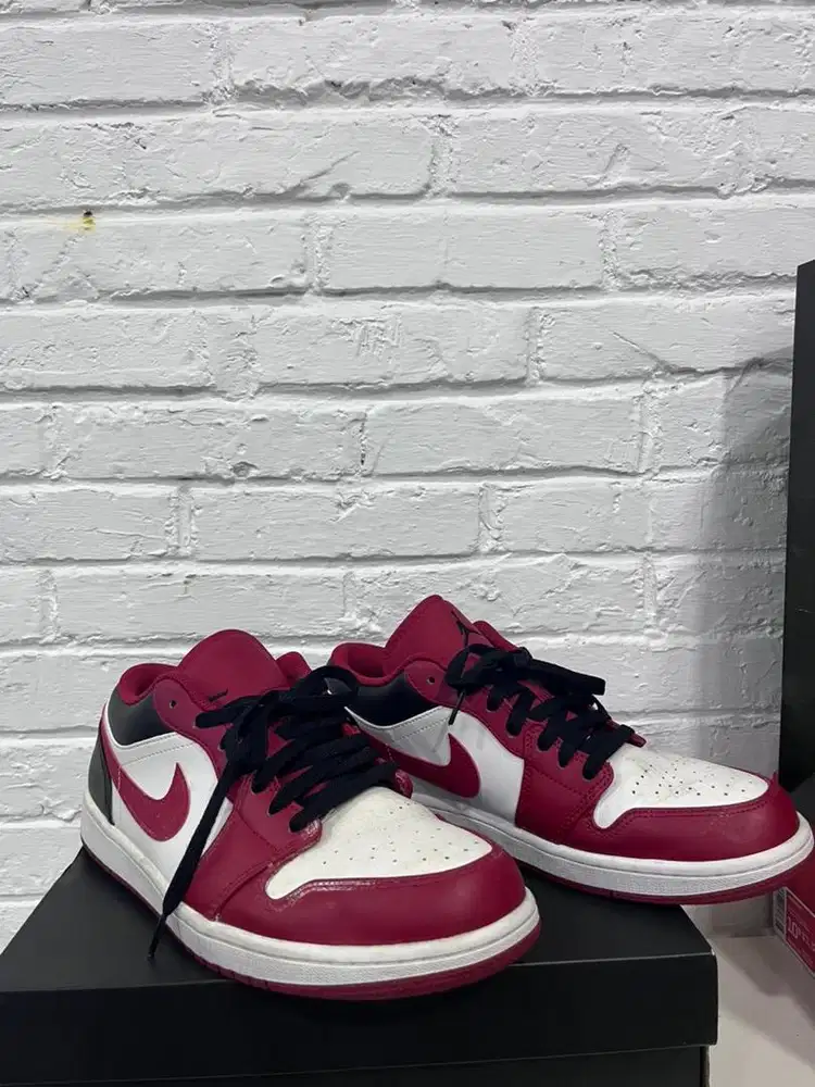 Air jordan 1 low, white/gymred - black