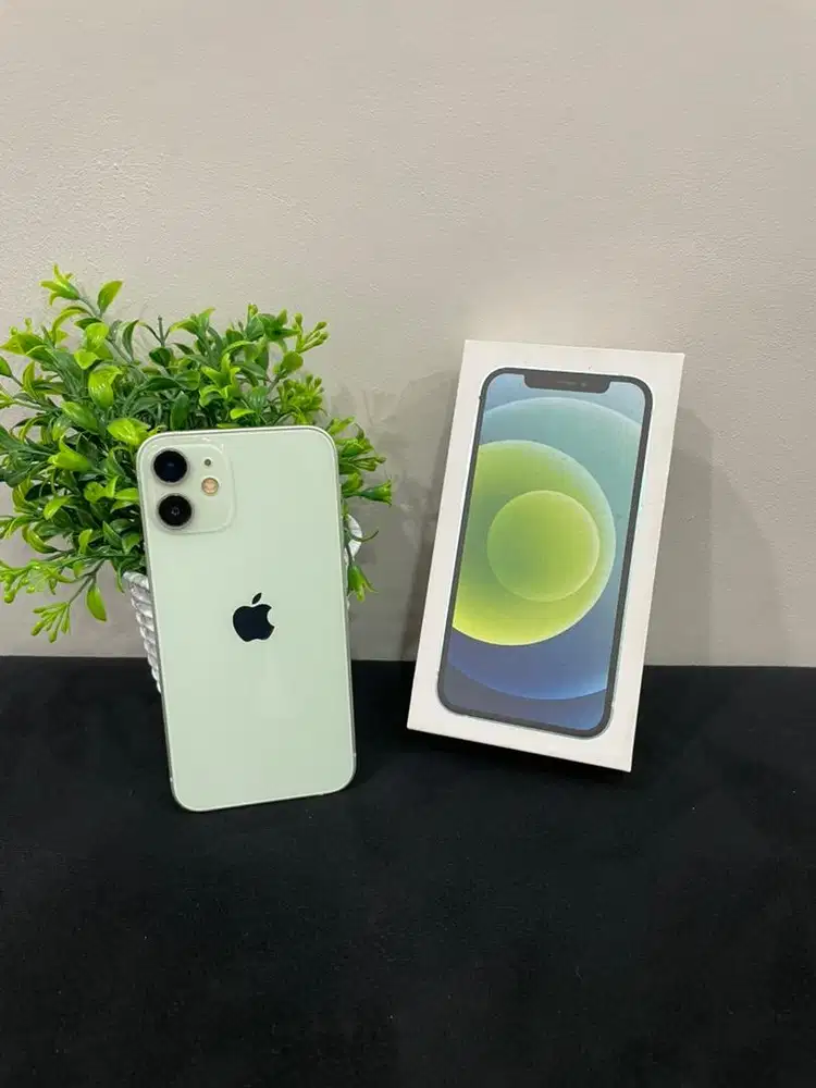 IPhone 12 Mini 256GB Green mulus Fullset BH 100% Sinyal 3&Indosat Only