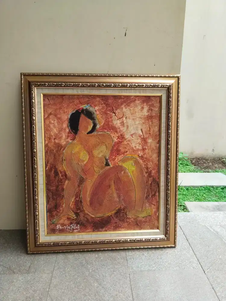 Lukisan kanvas abstrak palet