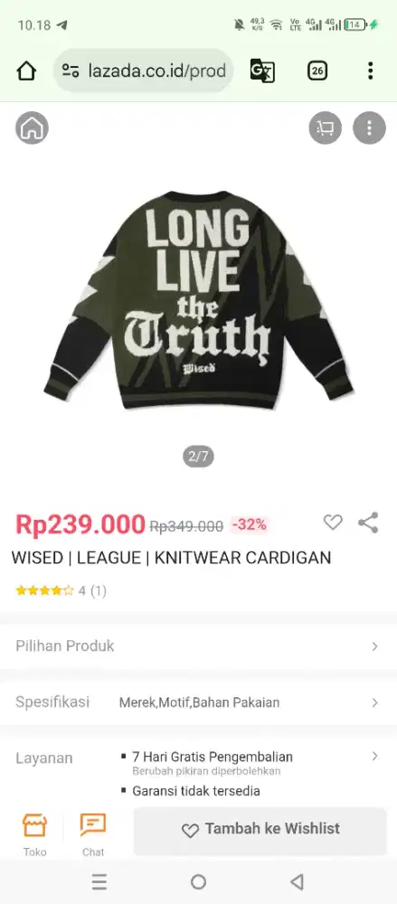 DIJUAL CARDIGAN WISED SECOND