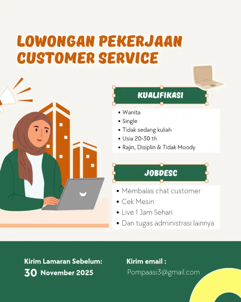 Lowongan Kerja Customer Service
