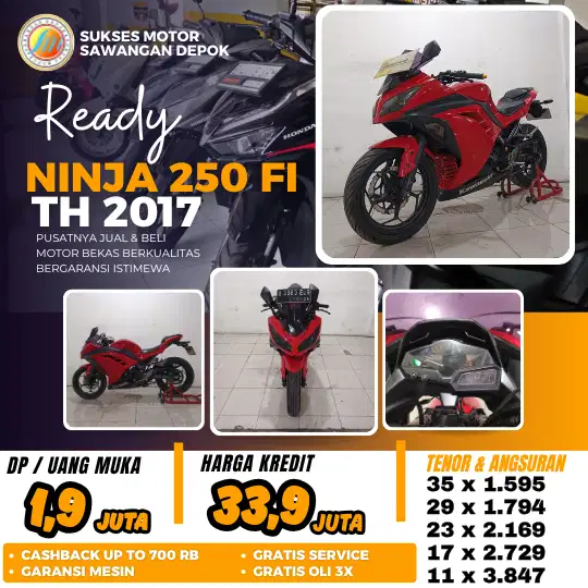 BISA CASH KREDIT KAWASAKI NINJA 250 FI TH 2017 UNIT MULUS BERGARANSI