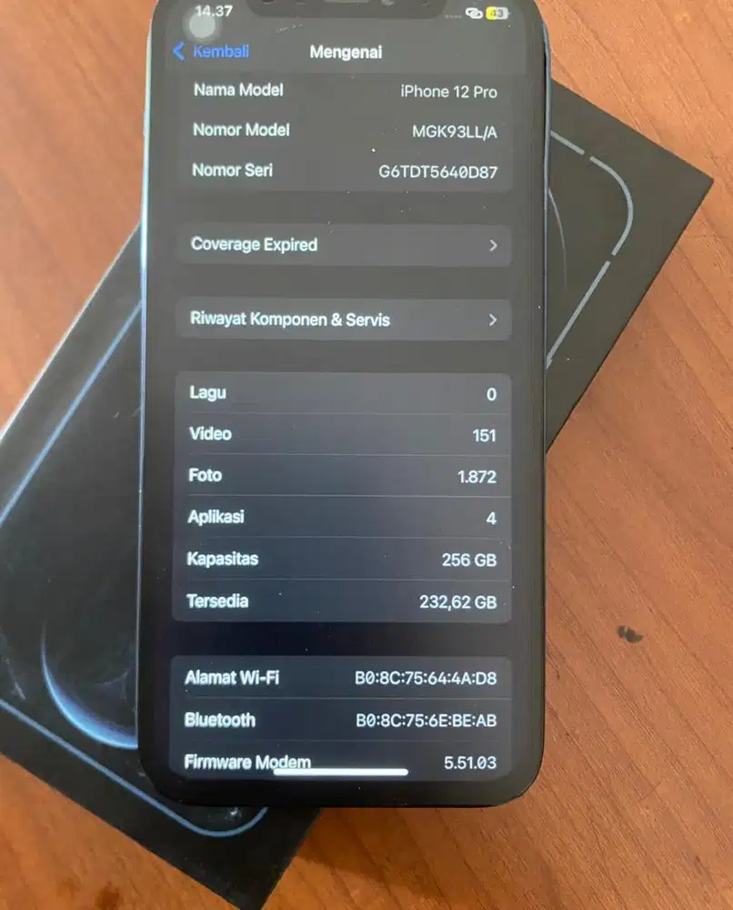 iphone 12 pro 256 GB  ori inter