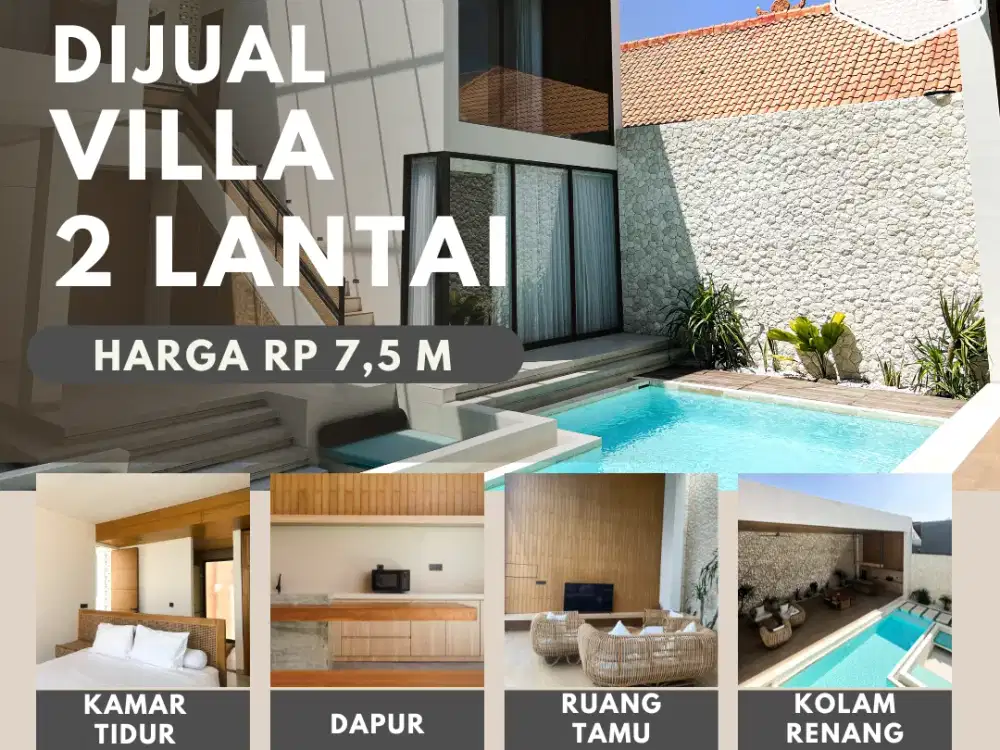 DIJUAL VILLA 2 LANTAI DEKAT PANTAI LOKASI CEMAGI TABANAN