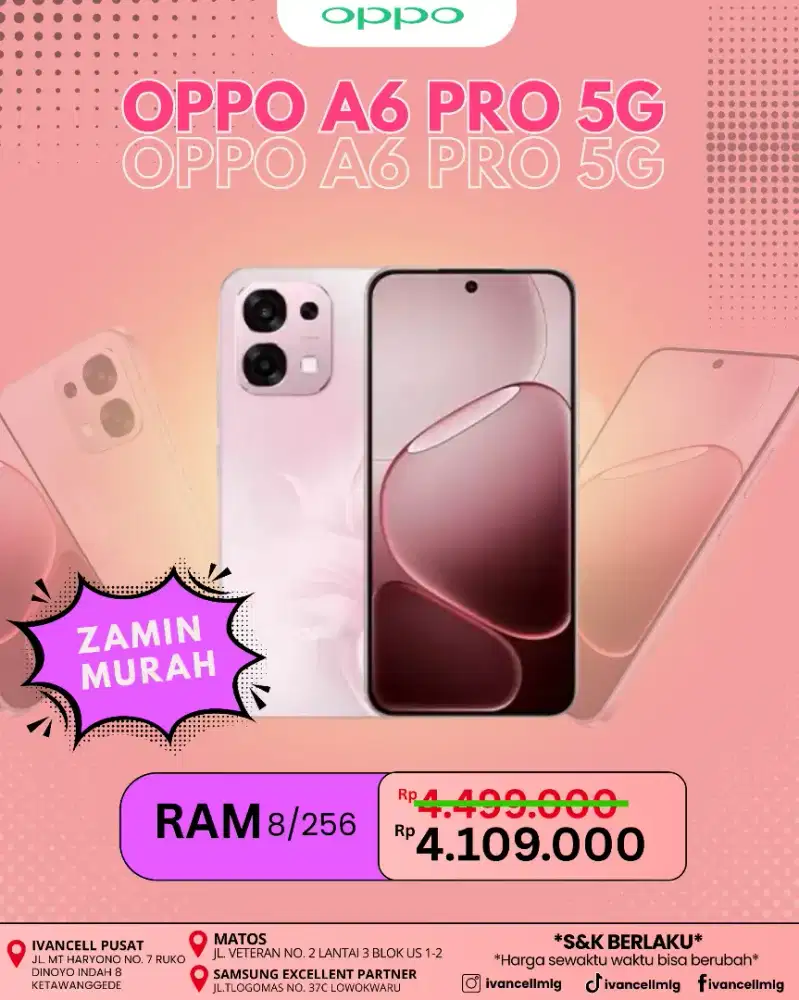 OPPO A6 PRO 5G RAM 8/256 NEW TERMURAH