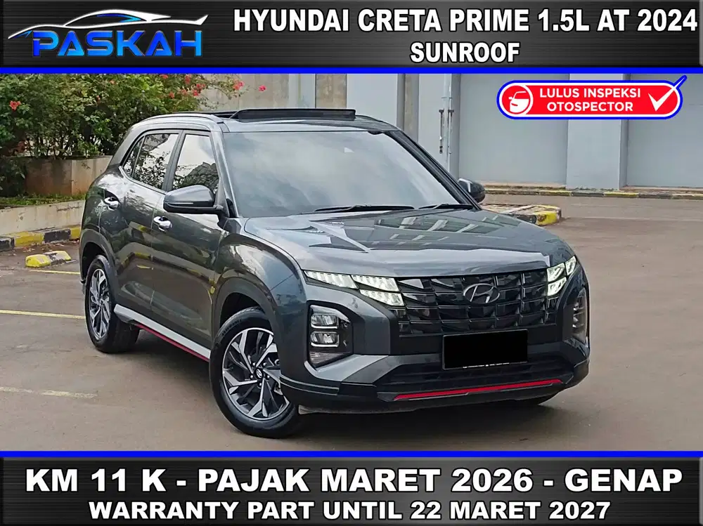 Km=11k Prime Sunroof PAJAK=2026 GENAP Hyundai Creta Prime Sunroof 2024
