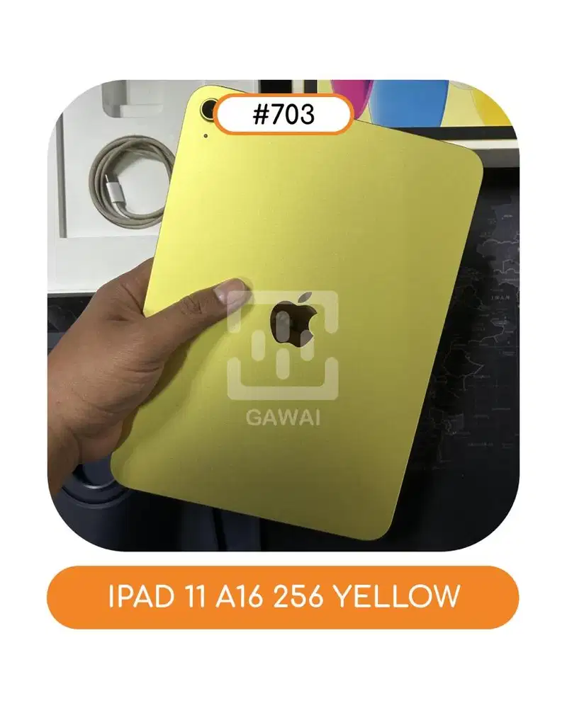 #703 Ipad 11 A16 Yellow 256 WIFI Garansi 29 May 2026