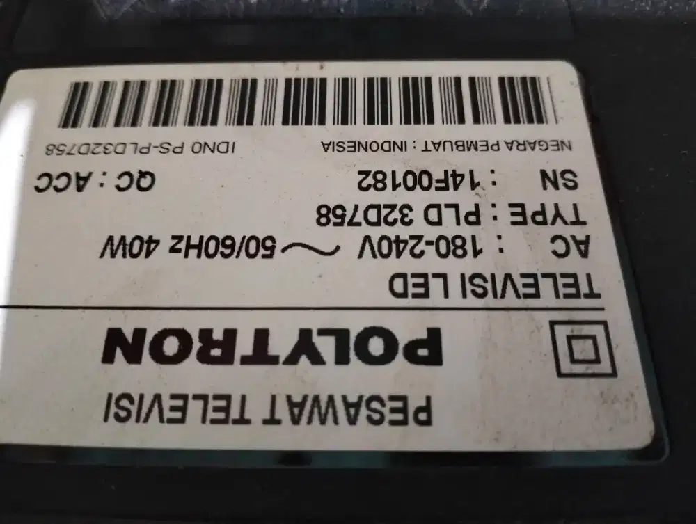 Tv Polytron 32 inch normal siap pakai tinggal beliin stb
