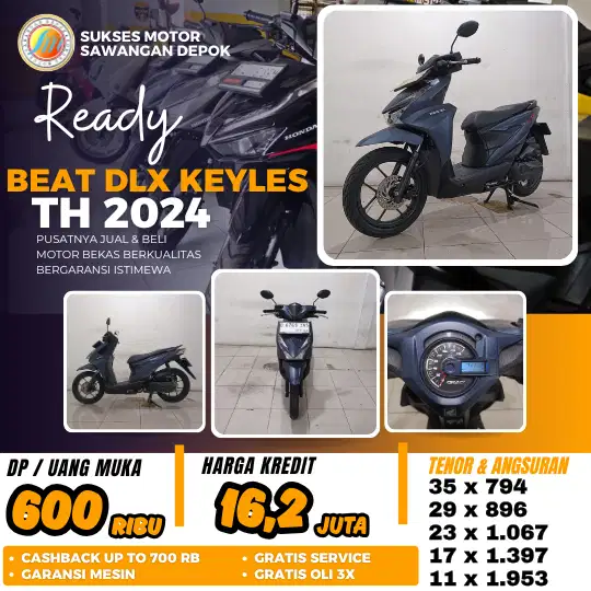 PROMO CASH KREDIT DP 600 BEAT DELUXE SMARTKEY TH 2024 MULUS BERGARANSI