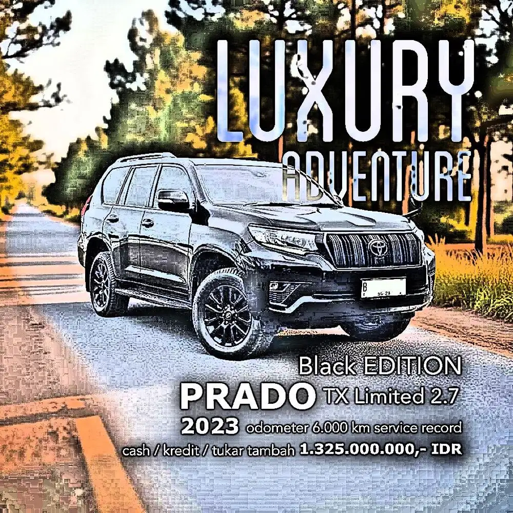 Toyota LC Prado 2.7 TX Limited 2023 Black Edition seperti baru