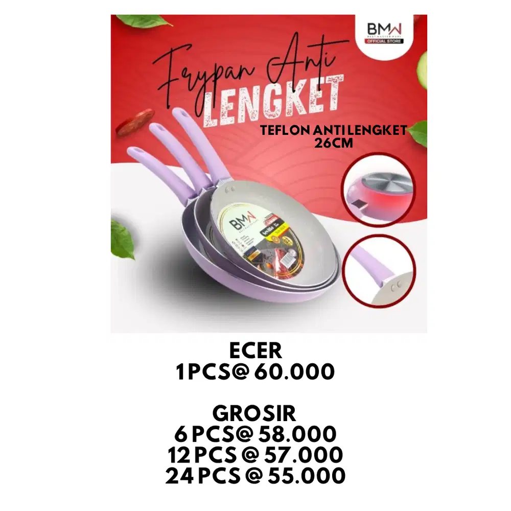 Frypan Anti Lengket Teflon Penggorengan Wajan Wok Pan