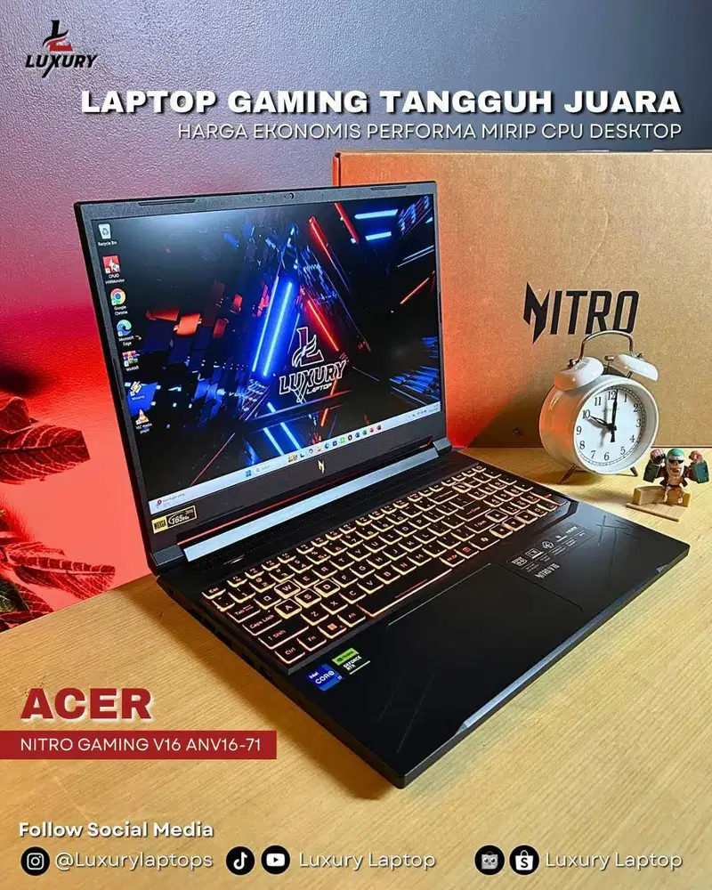 LAPTOP GAMING ACER NITRO V16 ANV16-71 CORE I7 GEN 14 NVIDIA RTX 4050