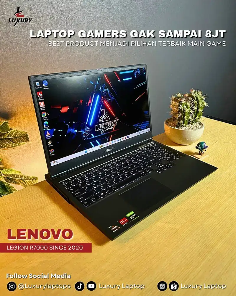 LAPTOP GAMING LENOVO LEGION R7000 2020 AMD RYZEN 7 NVIDIA GTX 1650 BU
