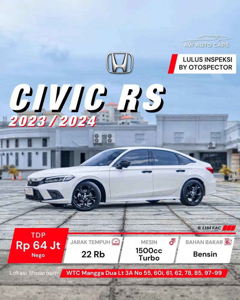 [LIKE NEW] Honda Civic RS Honda Sensing 2024 NIK 2023 HS Turbo 2022