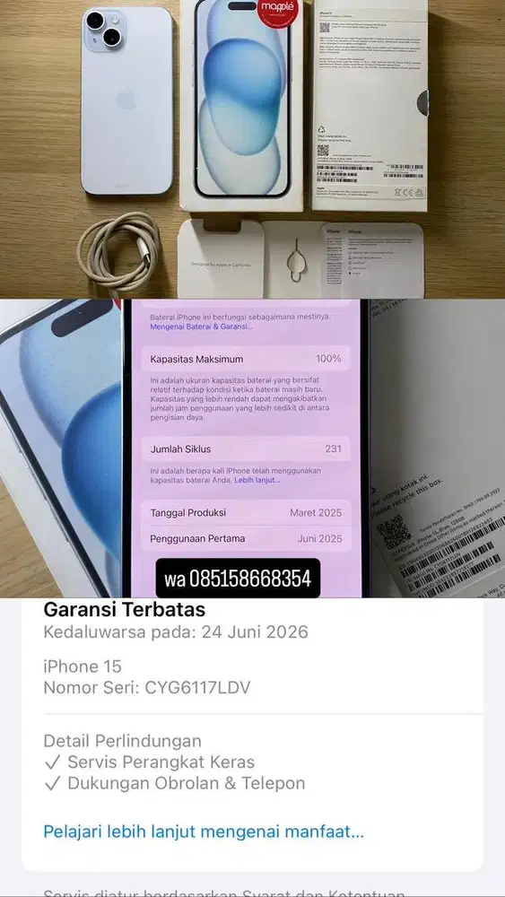 iphone 15 128gb biru resmi indo digimap
