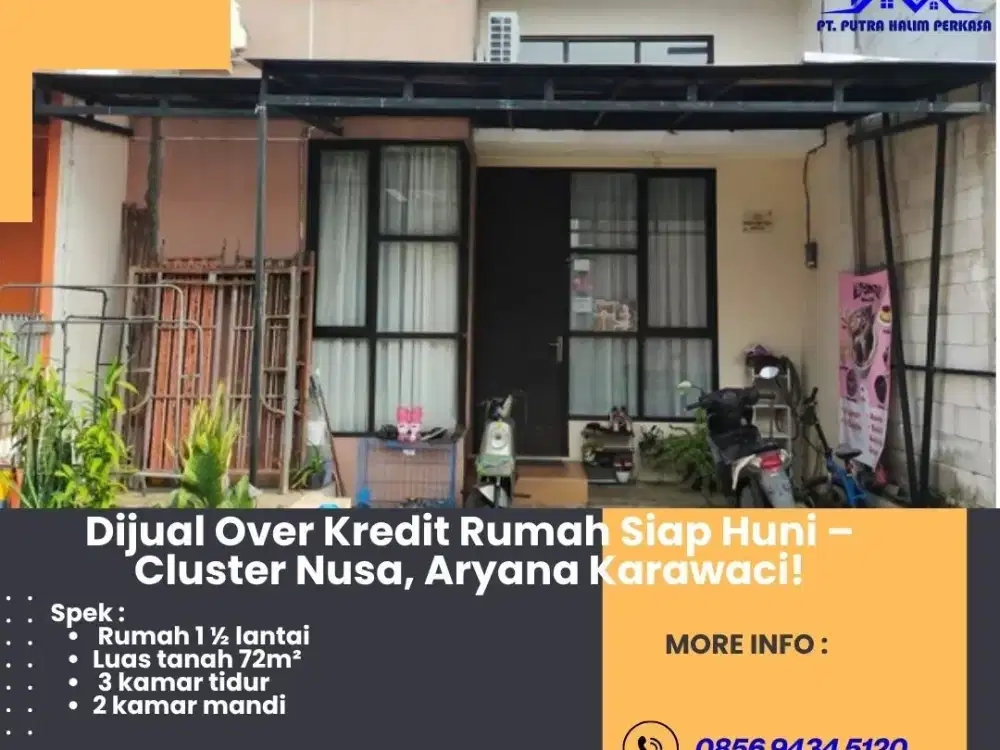 Dijual Over Kredit Rumah Siap Huni – Cluster Nusa, Aryana Karawaci!