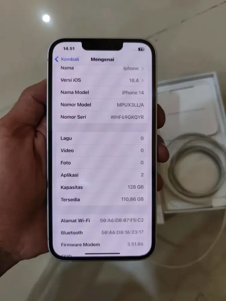 Iphone 14 128GB ex inter  wifi only