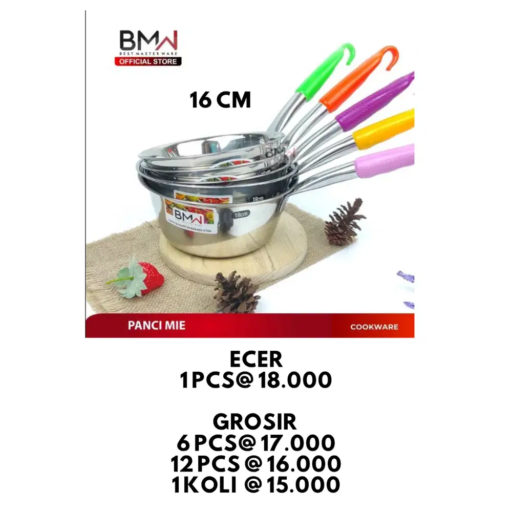 Panci Susu Stainless Steel Plastik Panci Sup Panci Mie Soup Pot Milk