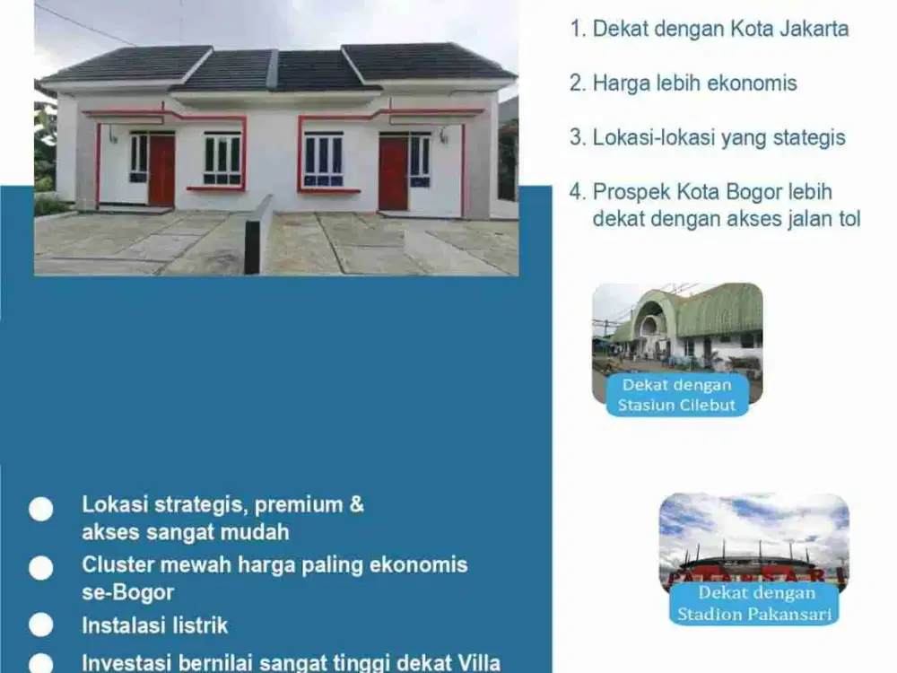 Rumah siap huni di Sukaraja murah strategis jalan Utama ke stasiun Cilebut dan pintu tol Bogor