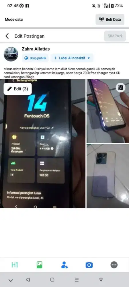 Vivo Y22 4+4/128 GB