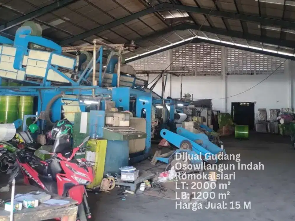 DIJUAL GUDANG BESAR OSOWILANGUN INDAH LUAS 2000 M2 SURABAYA