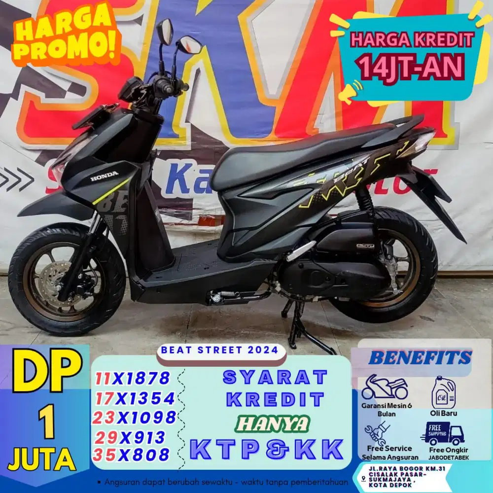 ( proses 1hari km low beat street tahun 2024 dp:1juta cash credit