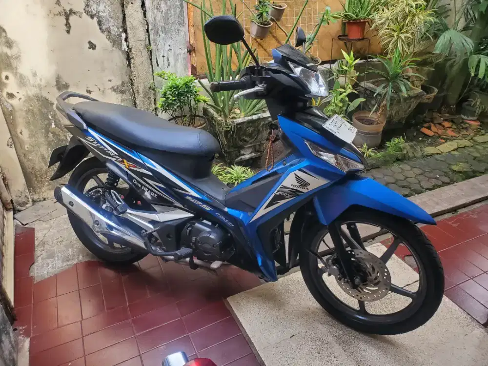 Honda Supra X125 Fi 2014 Biru htm Full orisinil.
