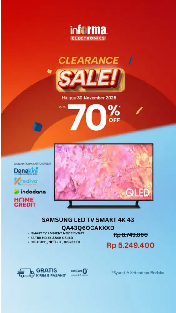 Promo tv samsung 43 inc qled smart tv