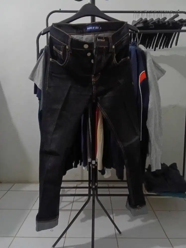 Pride N Joy - Celana Jeans Raw Denim 13 OZ Shellstitch Accent Size 28