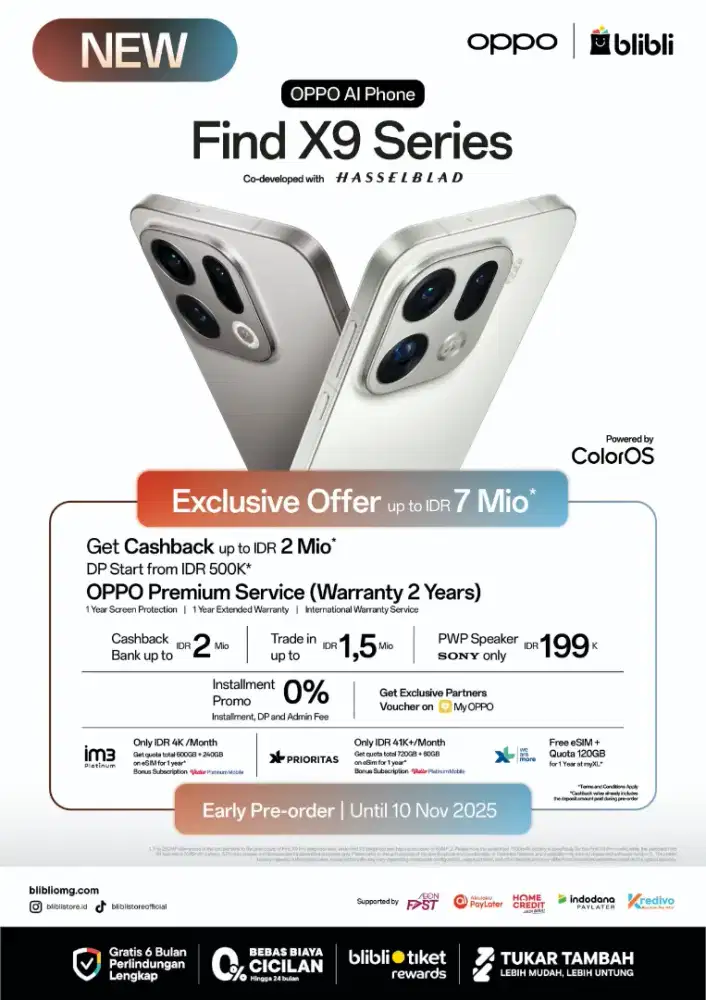 OPPO FIND X9 Terbaru — Bisa Cicilan Pakai Indodana.