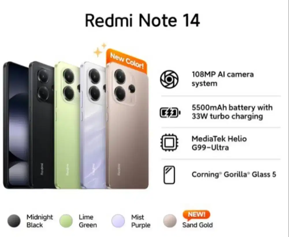 Xiaomi note 14 8/128. Bisa dicicil