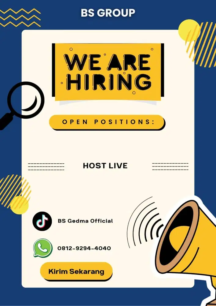 Lowongan untuk Host Live Tiktok