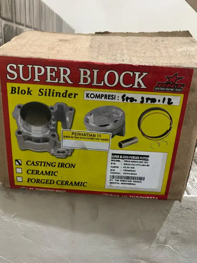 Blok Bekas Nmax blok BRT 62 dan TB ukuran 32