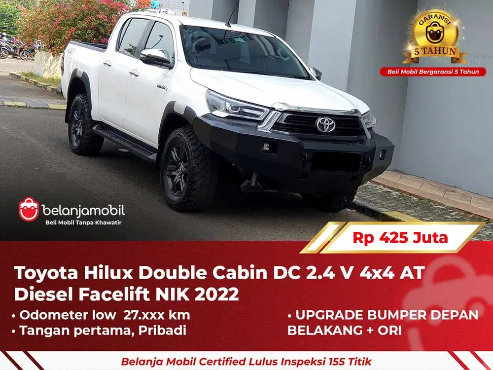 [ GARANSI 5TH ] Toyota Hilux Double Cabin DC 2.4 V 4x4 AT 2022 2023