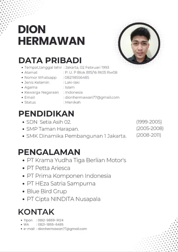 Cari pekerjaan apa aja, sim A aktif